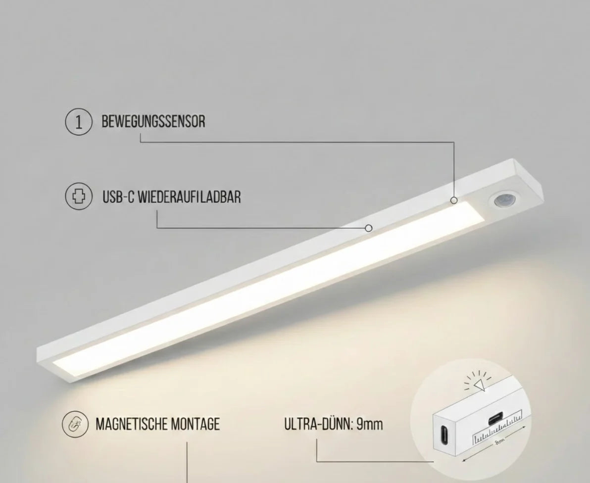 Kabellose LED-Unterbauleuchte mit Bewegungssensor