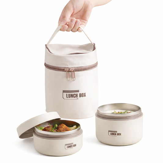 Edelstahl-Lunchbox-Set mit Thermo-Tragetasche