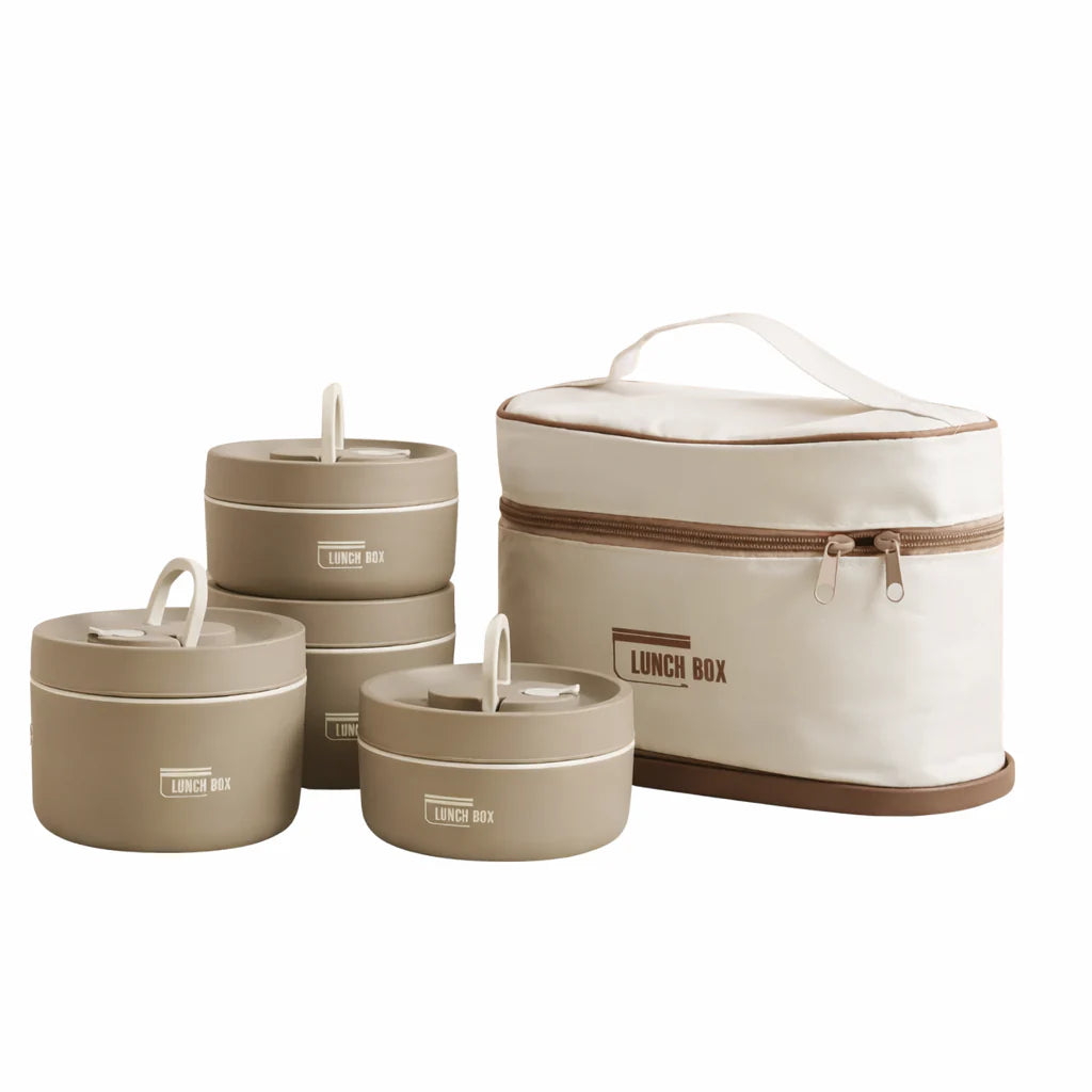 Edelstahl-Lunchbox-Set mit Thermo-Tragetasche