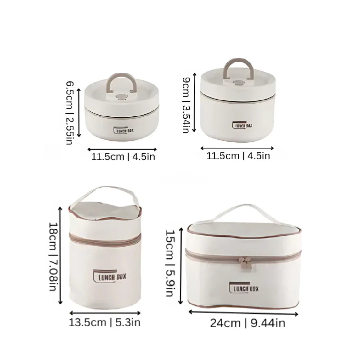 Edelstahl-Lunchbox-Set mit Thermo-Tragetasche