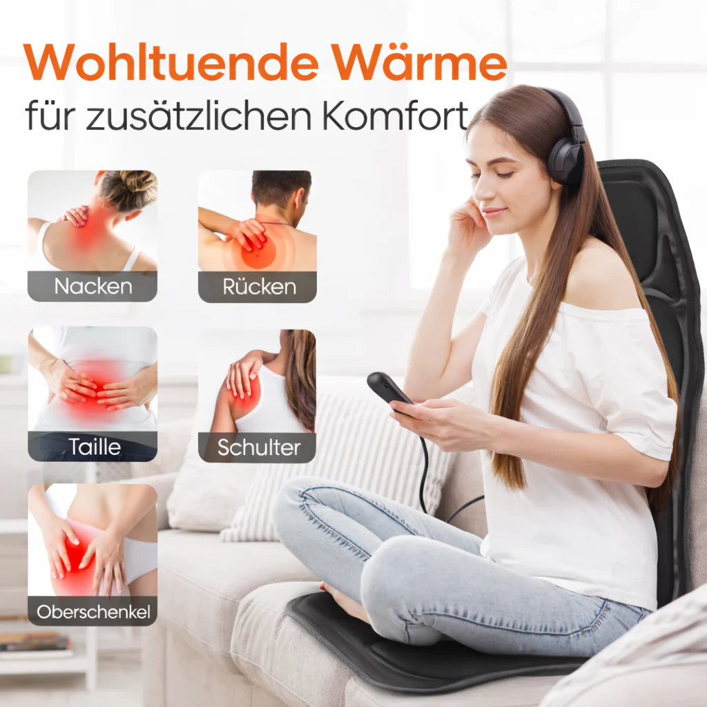 Gepolsterte Komfort-Sitzauflage mit Vibrations- und Wärmefunktion