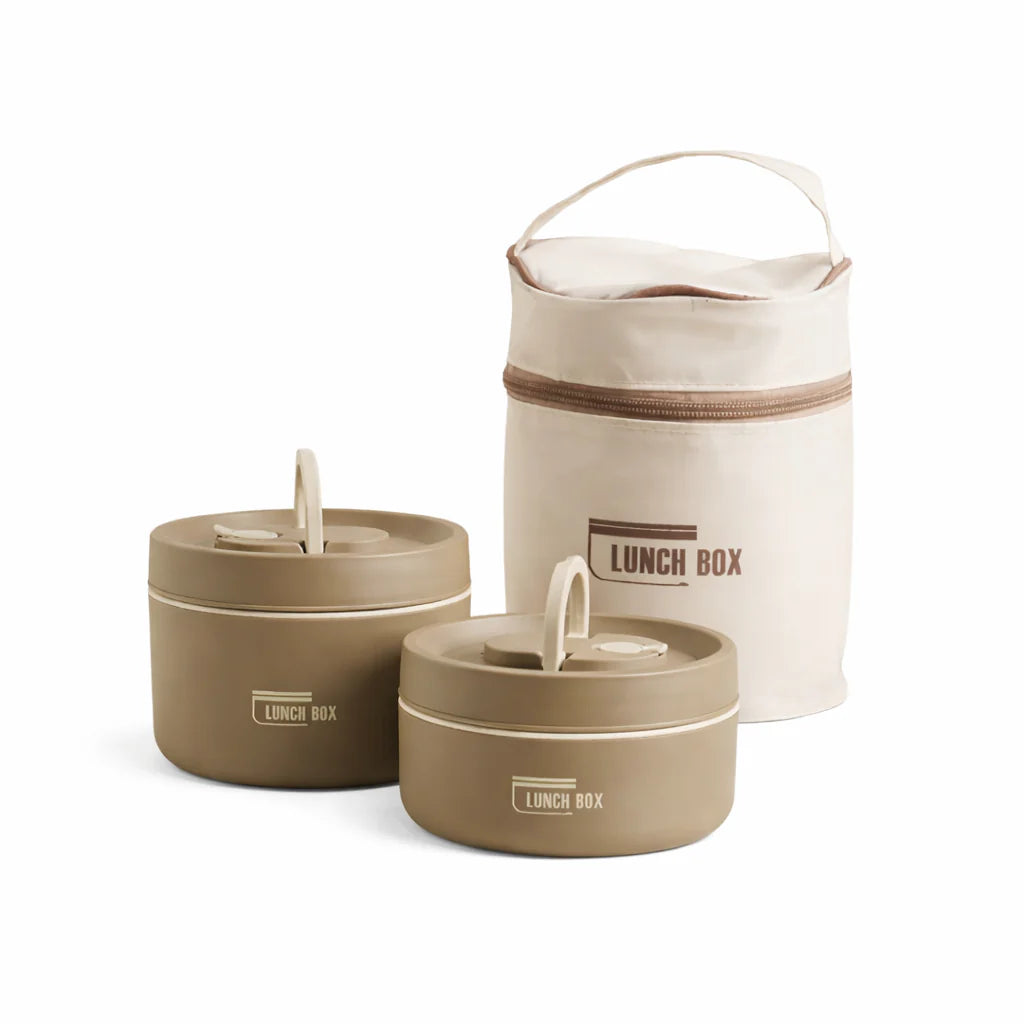 Edelstahl-Lunchbox-Set mit Thermo-Tragetasche