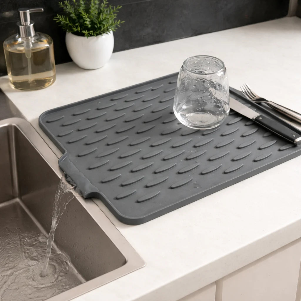 Flexible Silikon-Abtropfmatte für Geschirr