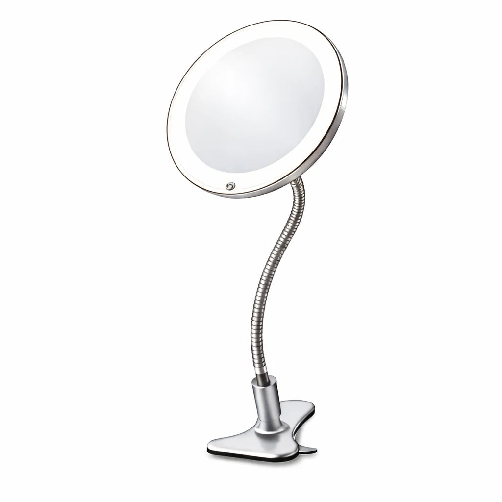 LED-Kosmetikspiegel mit Schwanenhals und Saugnapf-Halterung