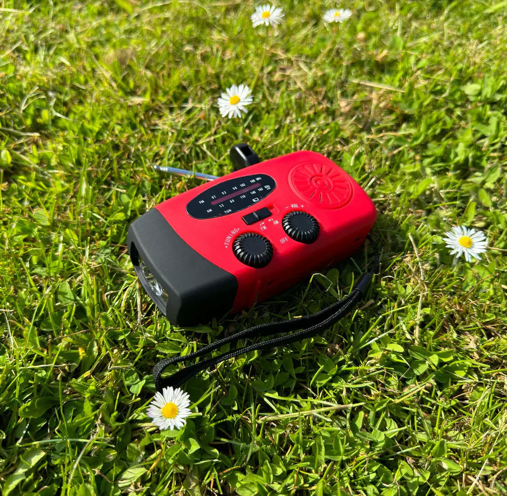 Kurbelradio mit Solarpanel und Powerbank-Funktion